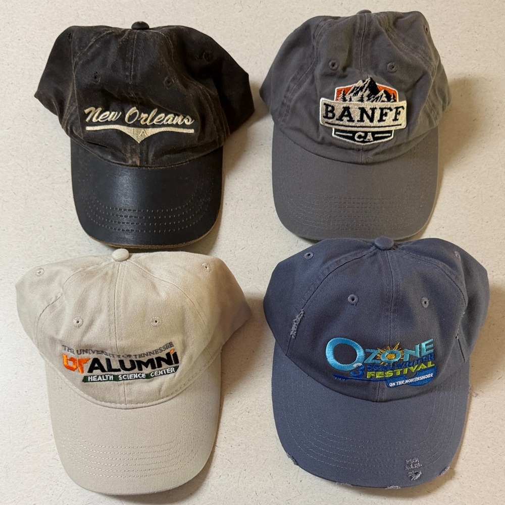 Assorted Embroidered Baseball Caps - New Orleans, Banff, Alumni, Ozone Festival